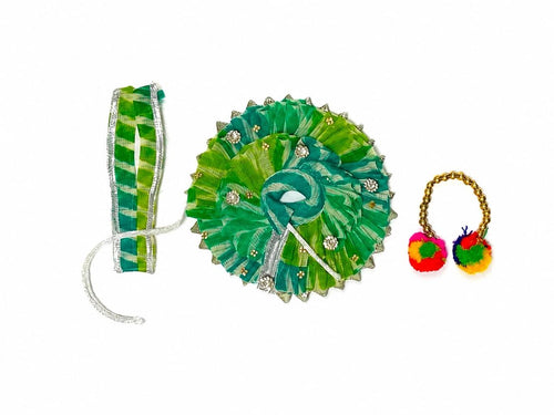 Celebrate Krishna’s Beauty with This Mesmerizing Green Shringar Masterpiece Crafted Lovingly