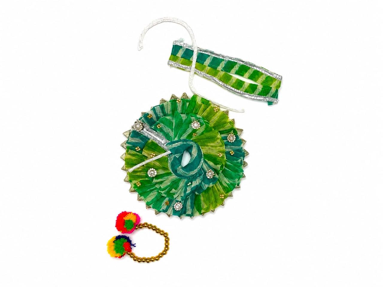 Celebrate Krishna’s Beauty with This Mesmerizing Green Shringar Masterpiece Crafted Lovingly