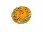 Regal Orange Laddu Gopal Poshak adorned with intricate Zari, mirrorwork, and exquisite embellishments.