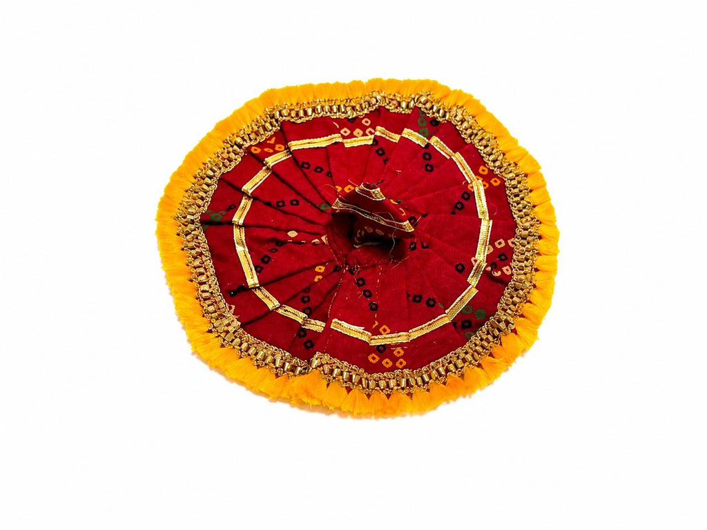 Regal Maroon Laddu Gopal Poshak with Golden Accents, Exquisite Detailing, and Festive Charm.