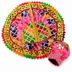 Handcrafted Multicolor Laddu Gopal Dress with Elegant Mukut, Radiant Sequins, Premium Craftsmanship, and Divine Traditional Charm.
