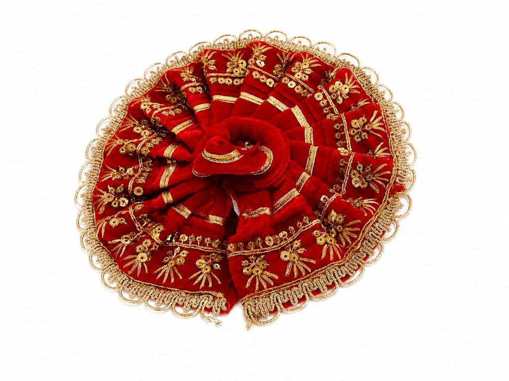 Luxury Velvet Laddu Gopal Dress Featuring Radiant Golden Embroidery and Regal Traditional Elegance