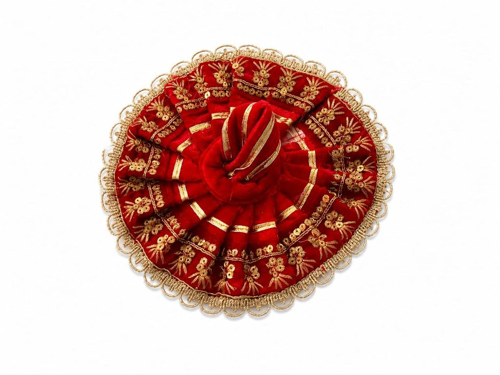 Luxury Velvet Laddu Gopal Dress Featuring Radiant Golden Embroidery and Regal Traditional Elegance