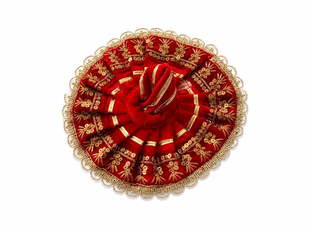 Luxury Velvet Laddu Gopal Dress Featuring Radiant Golden Embroidery and Regal Traditional Elegance