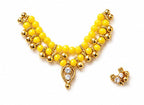 Exquisite Yellow Laddu Gopal Jewelry of golden beads necklace