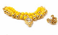 Exquisite Yellow Laddu Gopal Jewelry of golden beads necklace