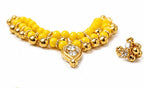 Exquisite Yellow Laddu Gopal Jewelry of golden beads necklace