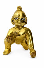 Divine Golden Laddu Gopal Idol , Perfect for Sacred Home Worship and Devotion.