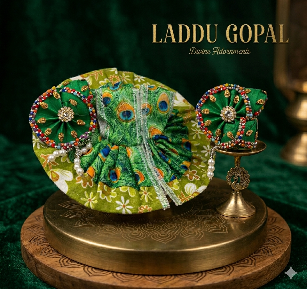 Laddu Gopal Divine Adornments – Peacock Majesty Collection